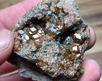 メキシコ産トパーズ（母岩付き）、原石鉱物標本、サン・ルイス・ポトシ