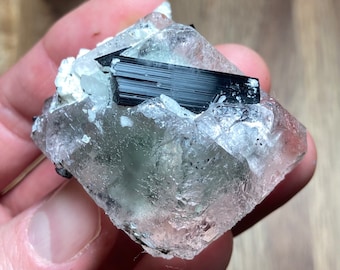 Bicolor Fluorite with Tourmaline from Chumar Bakhoor 85 grams