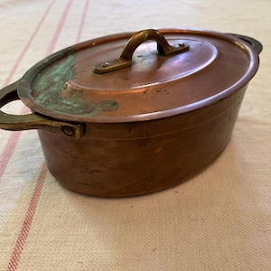 Copper Pot with Lid French Vintage