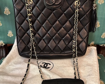 シャネル ヴィンテージ 1990年代 キルティングレザー トートバッグ