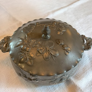 Vintage Pewter Lidded Dish