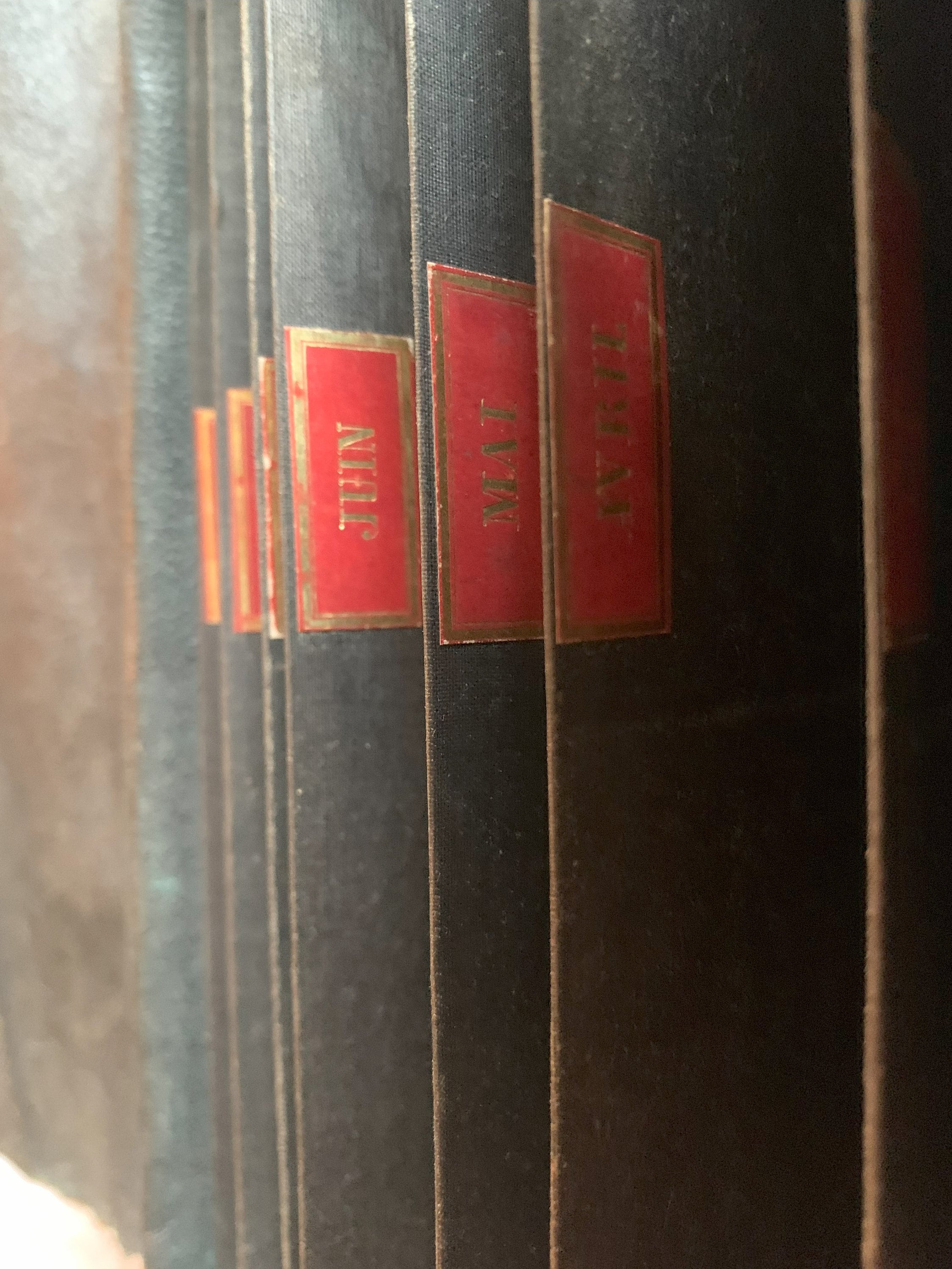 French Vintage Leather Document Folder With the Months - Etsy