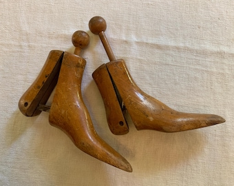 French Antique Pair of Wooden Shoe Lasts