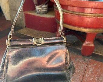 French Vintage Leather-like Handbag Purse From 1940's Era - Etsy