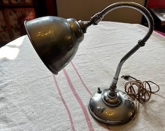 French Vintage Articulated Metal Table Lamp
