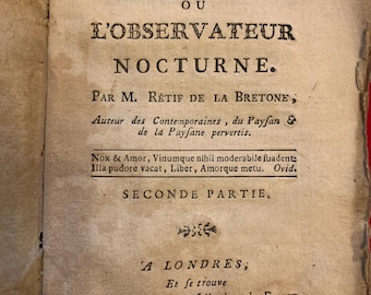 Achterkant, 1789, Franse antieke boeken 'Nights of Paris', set van 8 boeken.