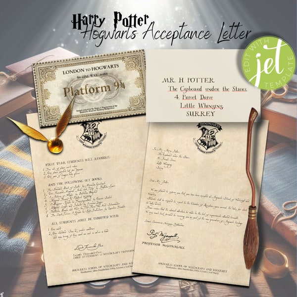 Authentique lettre d'acceptation personnalisée pour sorcier Cadeau de Noël Cadeaux H Potter Cadeaux H Potter pour amoureux Cadeau d'anniversaire Lettre du monde sorcier