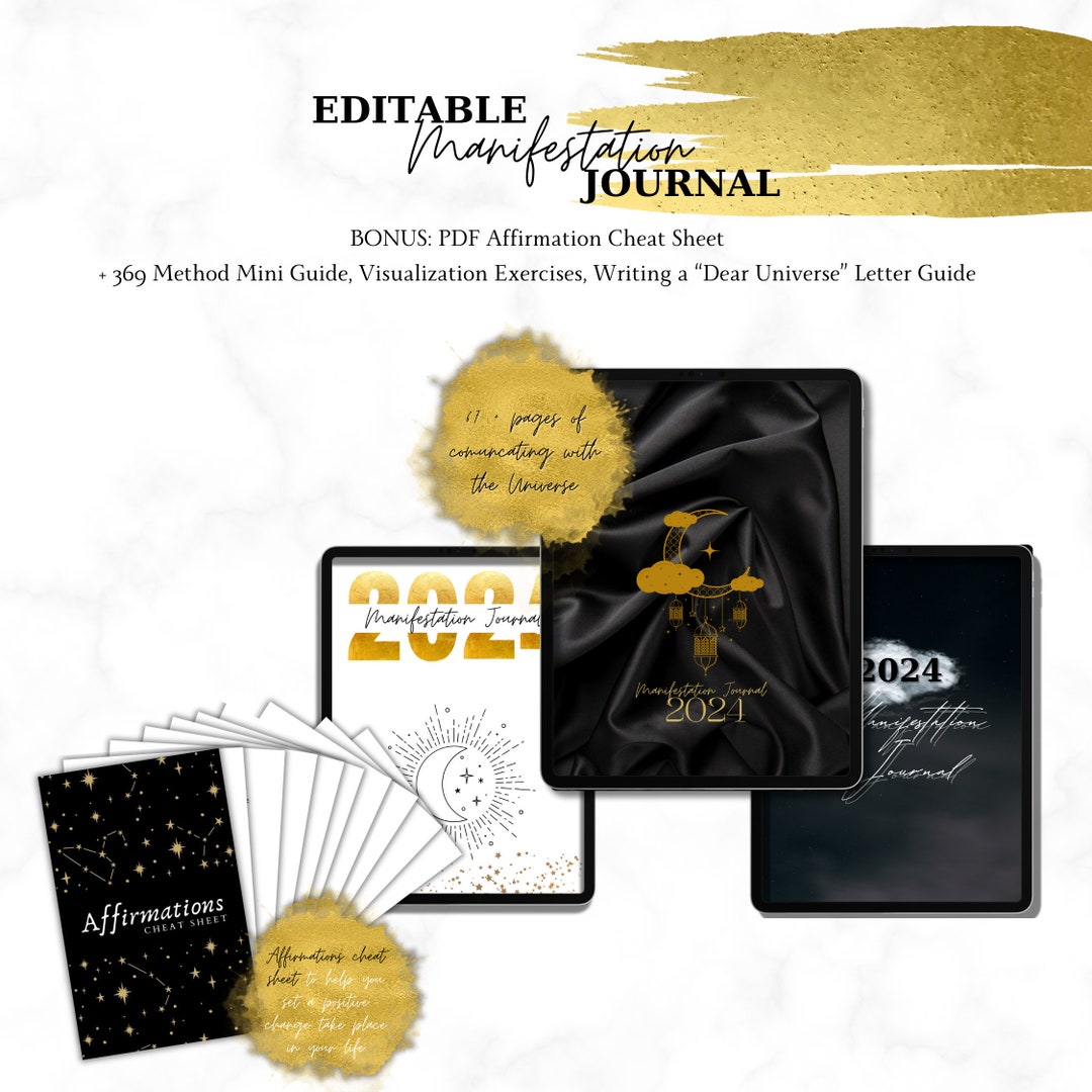 Digital Goodnotes 369 Manifestation Gratitude Journal Editable Vision ...