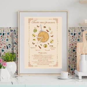 Poster illustrato con la ricetta della torta di mele