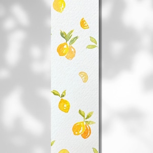 hand-painted watercolor lemon bookmarks - thank you teacher - thank you nanny - end-of-year gift - thank you atsem