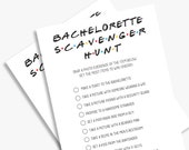 Bachelorette Scavenger Hunt game, friends theme bachelorette funny activity, printable, INSTANT DOWNLOAD