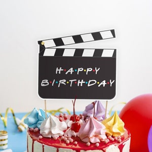 Friends Birthday Cake Topper, clapperboard shape, printable, INSTANT DOWNLOAD