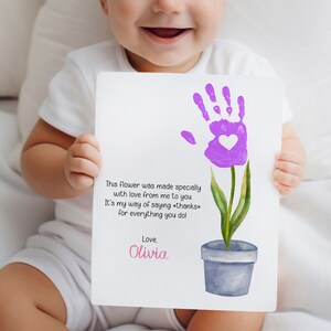 Muttertag Blume Handabdruck Kunst Gedicht, DIY, Kinder Basteln, Karte, Geschenk für Mama, für Oma, Andenken, Printable, INSTANT DOWNLOAD