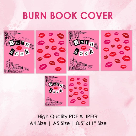 Burn Book printable cover, pdf, jpeg, INSTANT DOWNLOAD