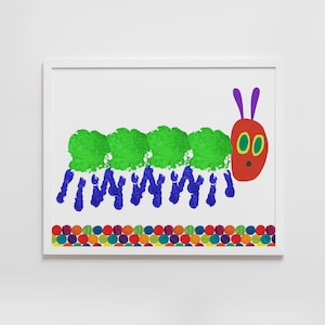 The Hungry Caterpillar, handprint art craft, crafts for kids | for babies, keepsake, toddler, activity, DIY, nursery decor, INSTANT DOWNLOAD