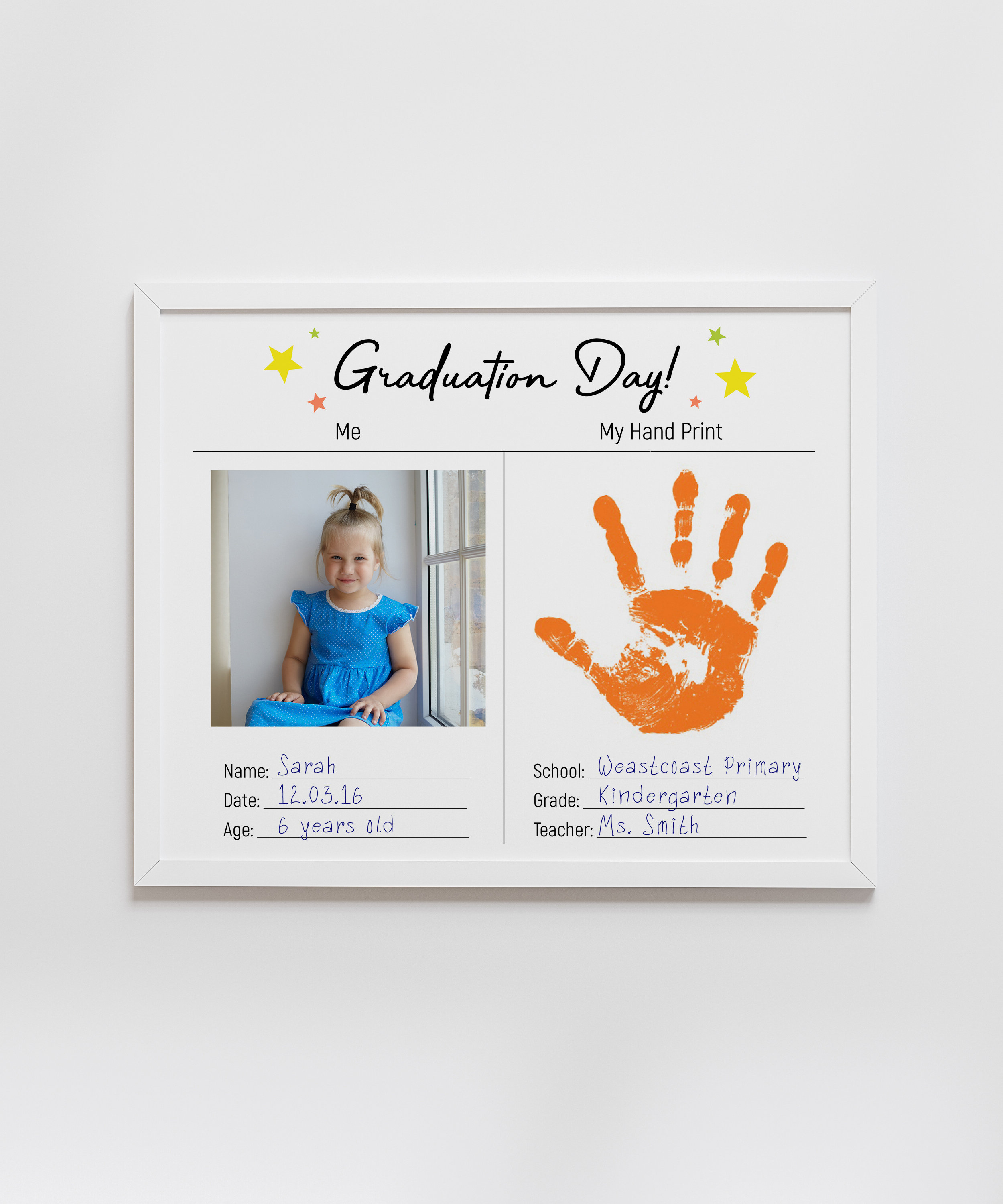 graduation, handprint art, end of the year, kindergarten | preschool graduation diploma, keepsake, printable, instant download