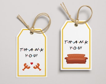 Friends Gift Tag, friends theme bridal shower party favor tag, friends bachelorette, thank you tag, printable, INSTANT DOWNLOAD