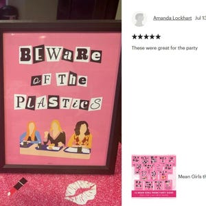 Mean Girls theme party sign, BUNDLE, mean girls poster, set, bachelorette, birthday, decoration, flyer, printable, INSTANT DOWNLOAD image 10