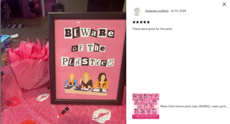 Mean Girls theme party sign, BUNDLE, mean girls poster, set, bachelorette, birthday, decoration, flyer, printable, INSTANT DOWNLOAD image 10