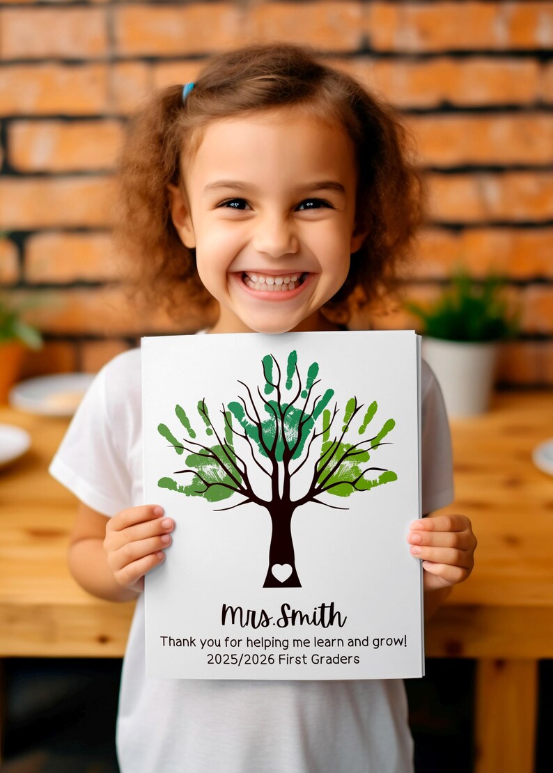 Teacher Appreciation Tree Handprint Art, DIY, Teacher Thank You Gift ...