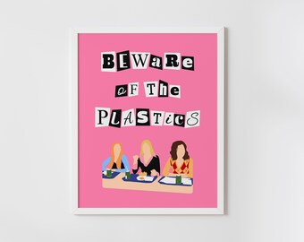 beware of the plastics, Mean Girls theme party sign, Burn Book theme,decorations, DIY, printable, INSTANT DOWNLOAD