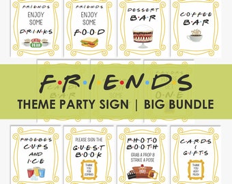 Friends theme party sign, BUNDLE, birthday | bridal shower | baby shower party sign table decor, diy, printable, INSTANT DOWNLOAD