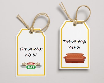 friends theme baby shower favor tag, friends gift tag, thank you tag, printable, INSTANT DOWNLOAD