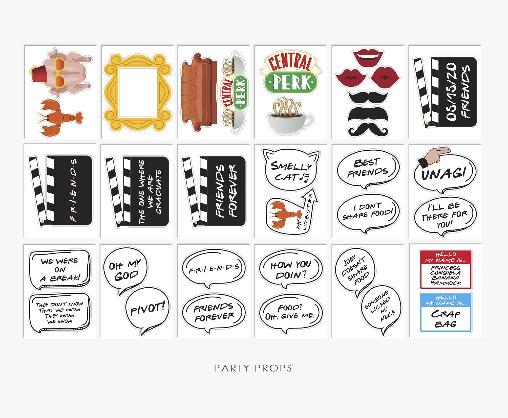 Friends Theme Graduation Party Decor, BUNDLE, Friends Grad Party Banner ...