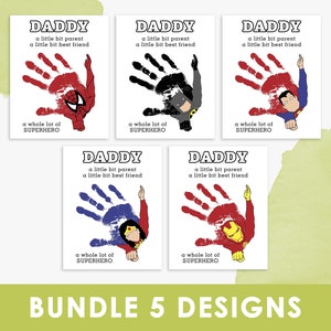 Vatertag Handabdruck Art Craft, BUNDLE, Superhero Dad, Geburtstagsgeschenk vom Baby, Paket, Andenken, INSTANT DOWNLOAD