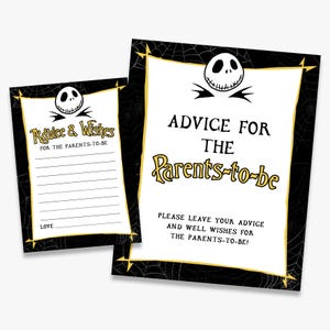 Conseils pour les futurs parents, baby shower sur le thème du cauchemar, non sexiste, conseils et voeux, imprimable, plaque + cartes, TÉLÉCHARGEMENT IMMÉDIAT