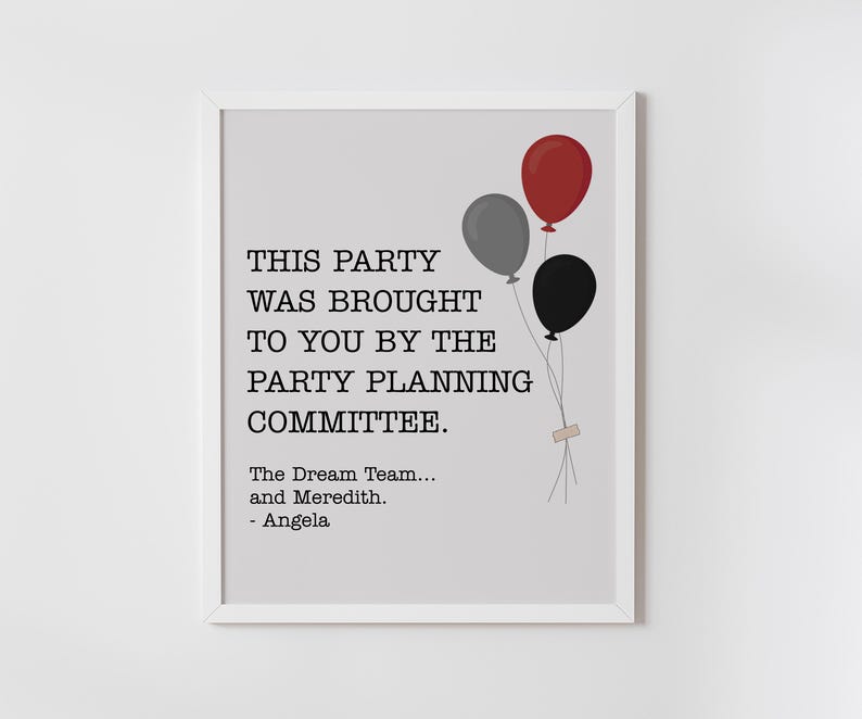 The Office Theme Party Sign, BUNDLE, Office Party Poster, Set, Office ...