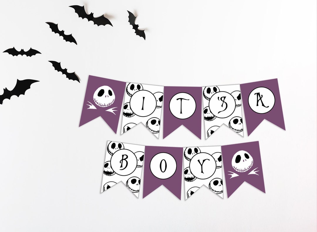 Full Alphabet + Numbers, Nightmare Before Christmas Banner ...