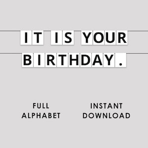 The Office birthday banner, It Is Your Birthday, garland, DIY, office theme party decorations, printable, Instant Download, Full Alphabet