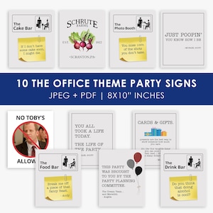 The Office theme party sign, BUNDLE, office party poster, set, office birthday, decoration, flyer, printable, INSTANT DOWNLOAD