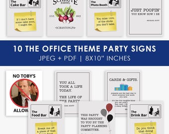 The Office theme party sign, BUNDLE, office party poster, set, office birthday, decoration, flyer, printable, INSTANT DOWNLOAD