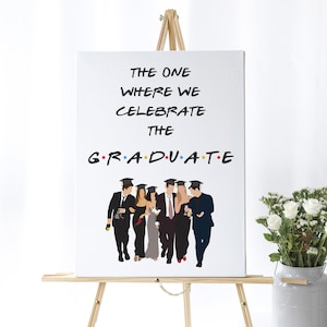 Welkomstbord vrienden afstuderen, vriendenthema grad party decor, welkomstposter, doe-het-zelf, afdrukbaar, INSTANT DOWNLOAD