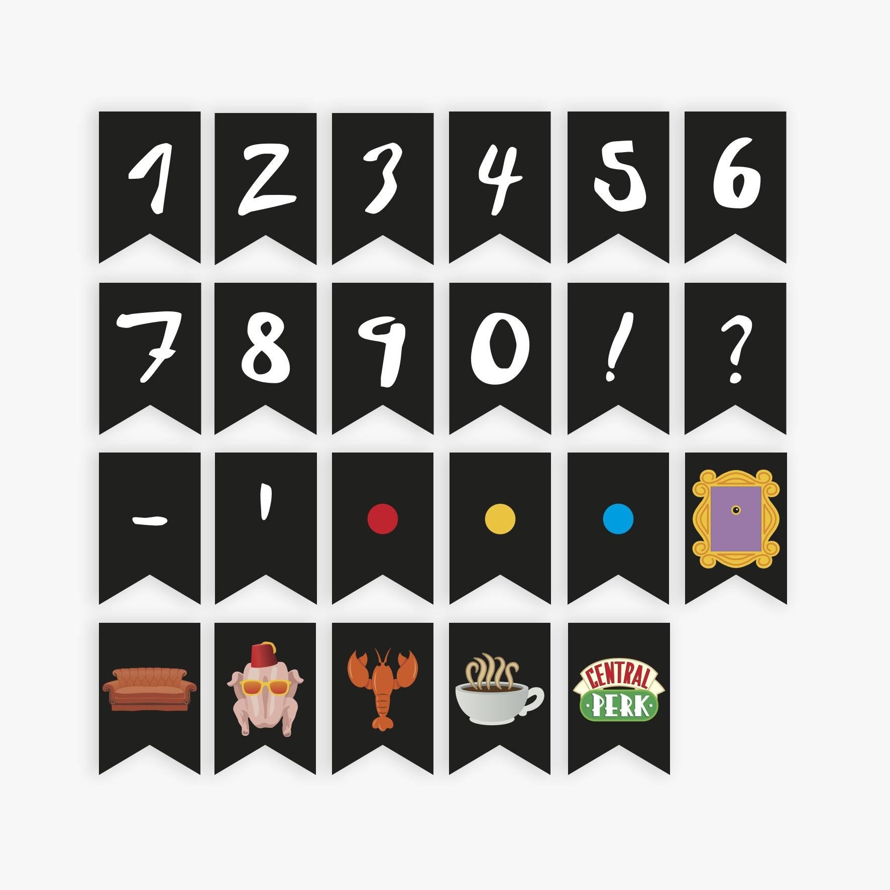 Friends Birthday Banner, DIY, Birthday Party Decorations, Friends Theme ...