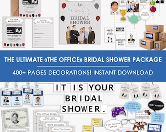 Dekoracja na wieczór panieński z motywem The Office, zestaw, baner biurowy | zaproszenie | rekwizyty | znaki, DIY, zestaw, do wydrukowania, natychmiastowe pobranie
