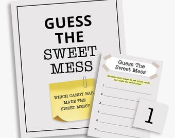 Guess the sweet mess, The office theme Baby Shower game, poopy diaper game, gender neutral, fun activity, printable, Instant Download
