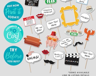 Friends Theme Photo Booth AND Props! - Etsy