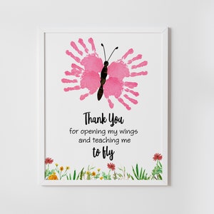 preschool teacher appreciation handprint art, DIY, dance teacher, thank you gift, butterfly, keepsake, printable, INSTANT DOWNLOAD