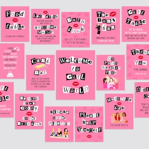 Mean Girls theme party sign, BUNDLE, mean girls poster, set, bachelorette, birthday, decoration, flyer, printable, INSTANT DOWNLOAD image 2
