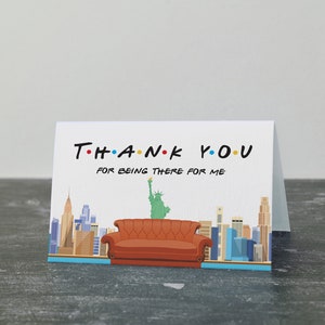 Friends Thank You Card, Friends Theme Birthday Party Favor, Diy ...