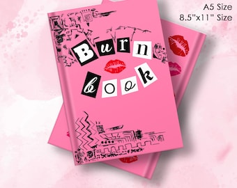 Burn Book cover, pdf, jpeg, Mean Girls theme party, DIY, printable, INSTANT DOWNLOAD