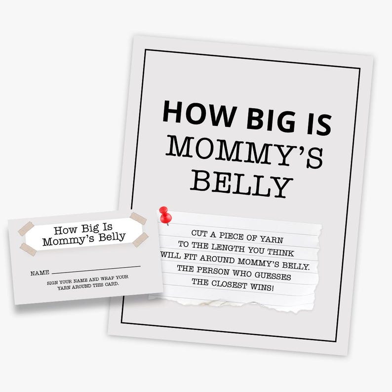 How Big is Mommy's Belly, the Office Theme Baby Shower Game, Gender ...