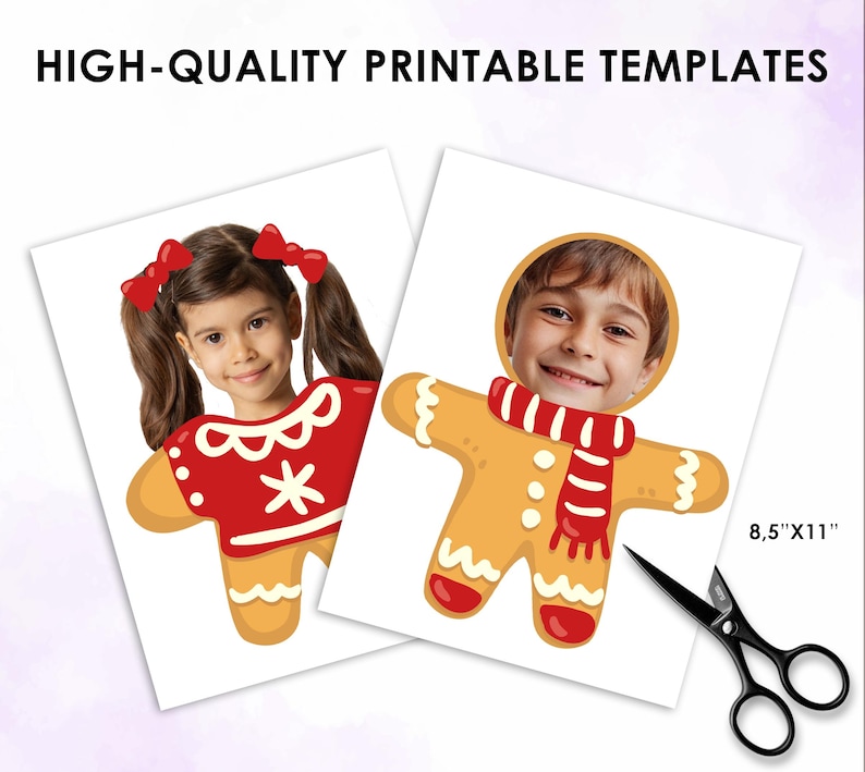 Gingerbread Photo Frames, Bundle, Add Your Own Photo, DIY, Christmas ...