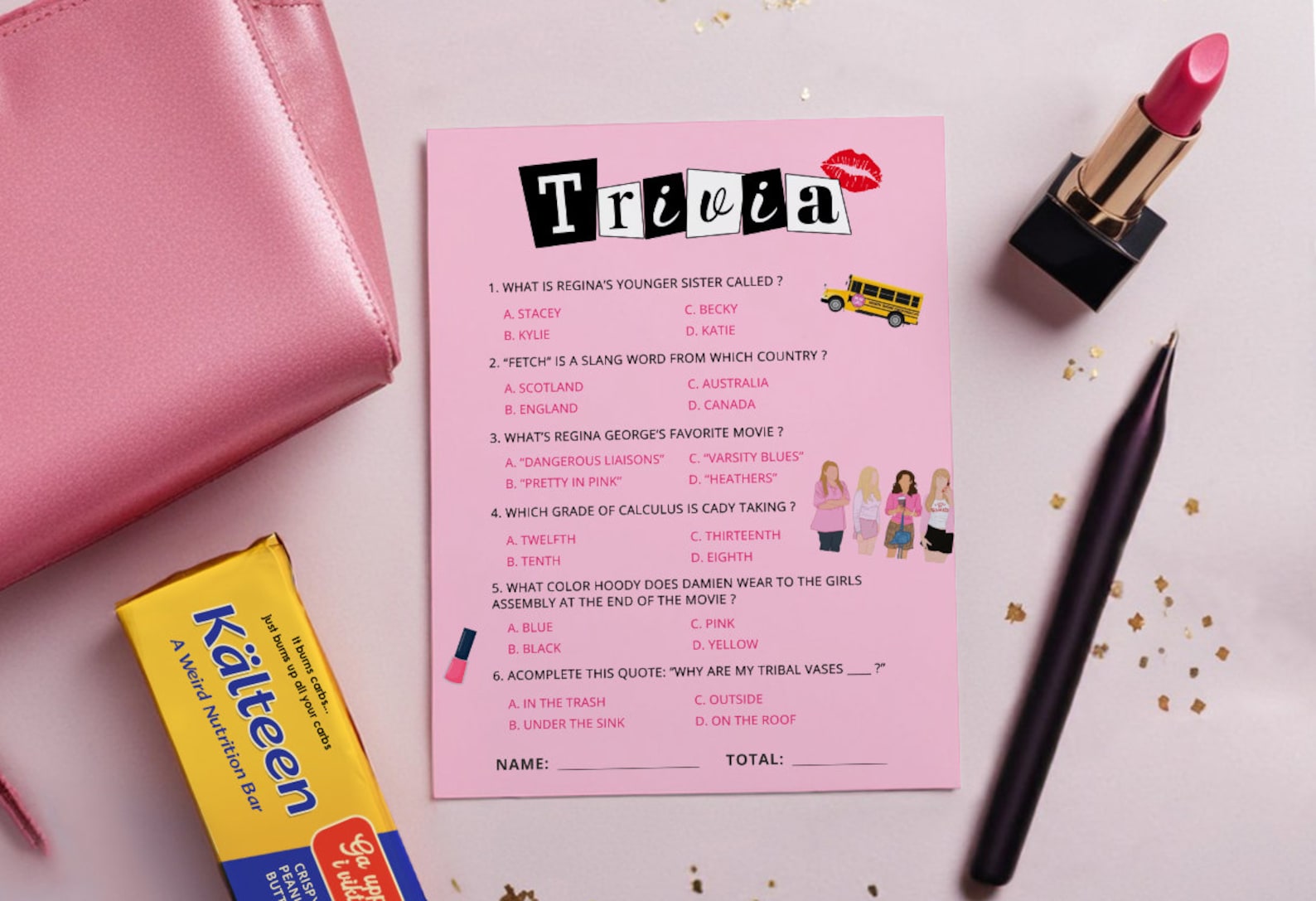 Mean Girls Trivia Game, Mean Girls Theme Party Activity, Quiz Game, Mean Girls Birthday ...