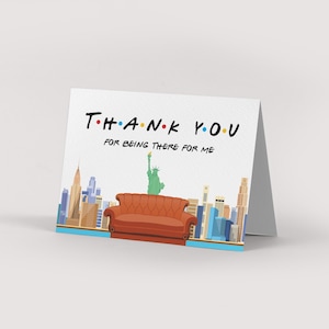 Danksagungskarte, Freunde Thema Geburtstag Partybestellung, diy, printable, INSTANT DOWNLOAD