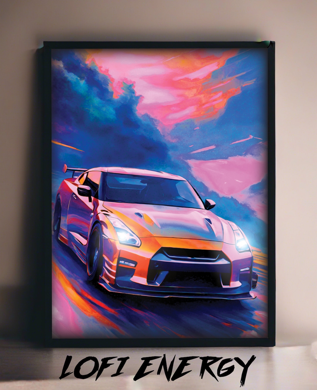 Lofi Poster JDM Car Poster Cityscape Poster Nissan Gtr R35 Initial D Etsy