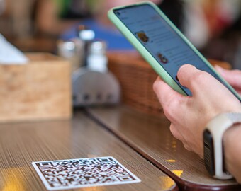 Custom QR Code Sticker label | Vinyl decals | Effortless Scan to Pay Signs | Business Labels